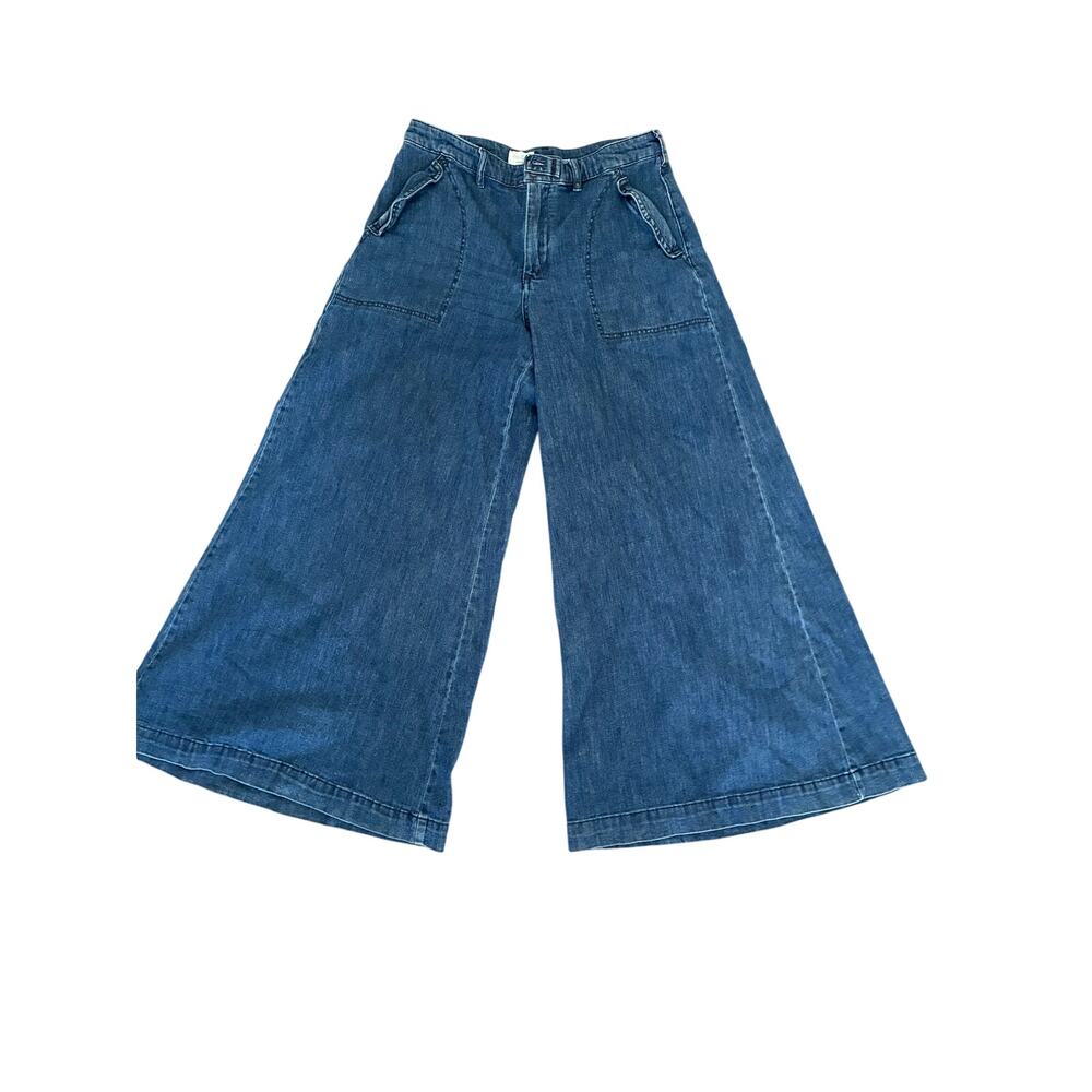 Anthropologie Pilcro High Rise Wide Leg Denim Jeans Womens Size 30 Lagenlook